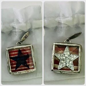 Stars & Stripes Jewel Kade 1” Square Charm - USA